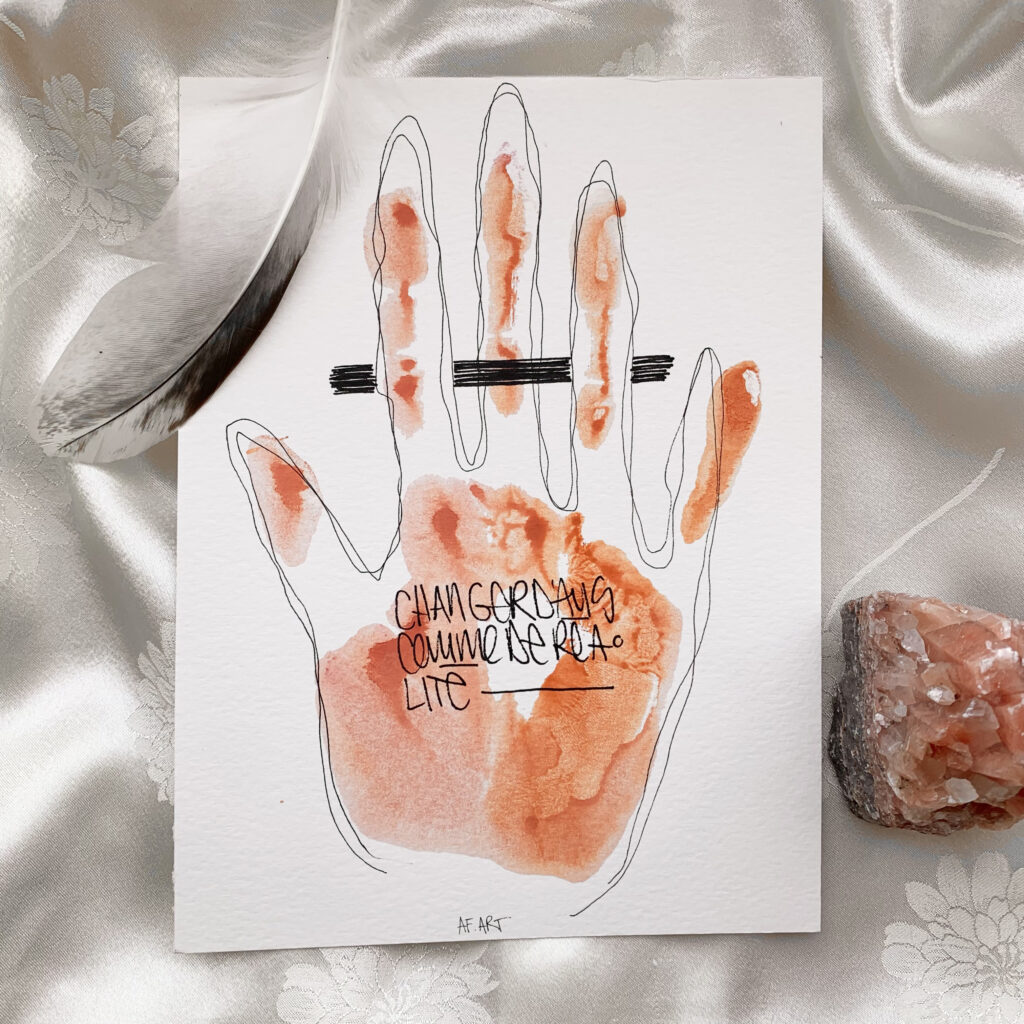 AF.ART dessin unique mystique et sacré, guidance main