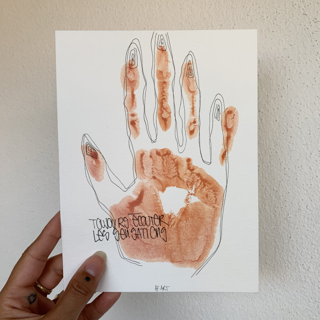 AF.ART dessin unique mystique et sacré, guidance main